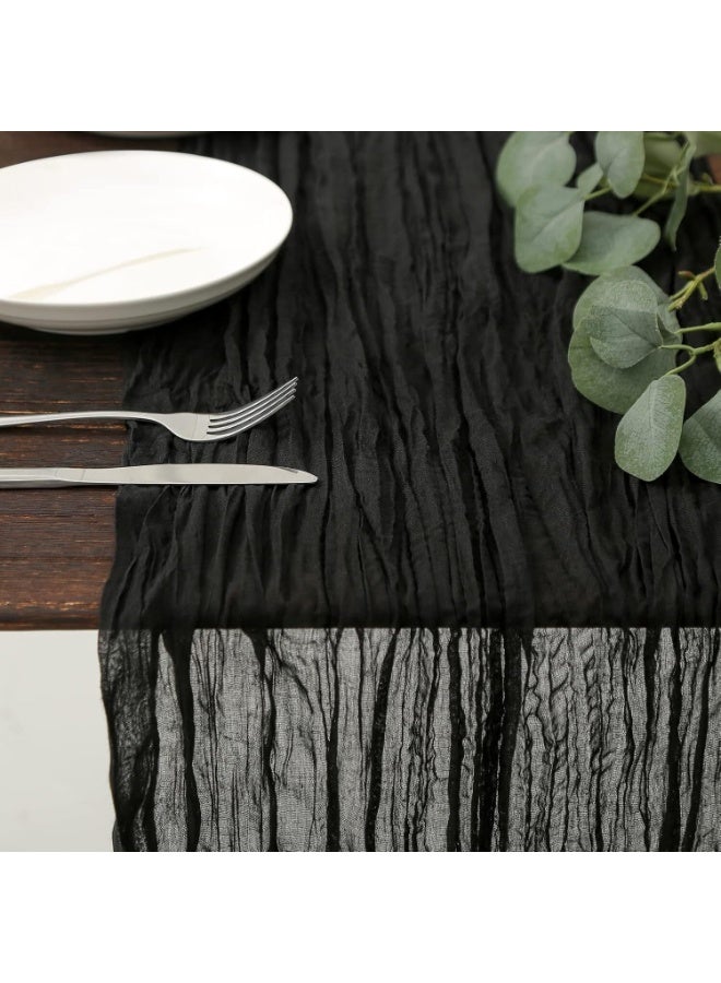 اسرلي وايت مفرش طاولة من قماش الجبن، مفرش طاولة من قماش الجبن الأسود، مفرش طاولة من الشاش بنمط بوهيمي - Image 4